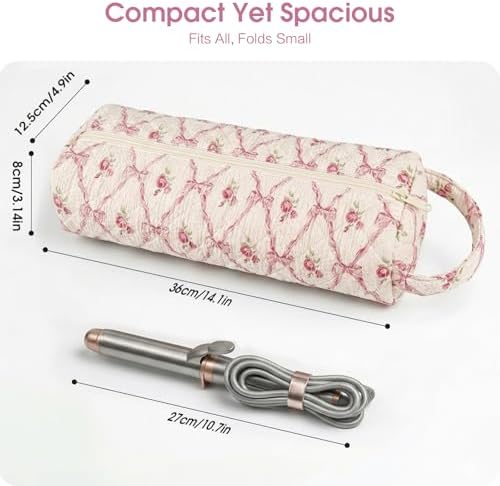 Bow Floral Hair Tools Bag Compatible with Dyson Airwrap Shark FlexStyle - Image 2