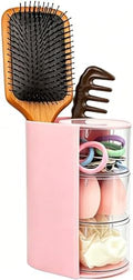 Hair Accessories Hair Ties Organizer with Hair Brush Holder - Pink by NeatHouse