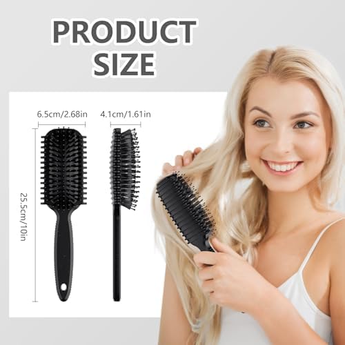 Curl Defining Brush, Curly Hair Brush, Slick Back Hair Brush, For Combing and Shaping Curls in All Hairstyles to Reduce Pulling (Black) - Image 2