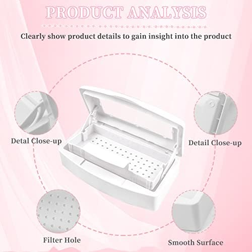 Nail Tool Sterilizer Box, Plastic Sterilizing Tray, Plastic Clean Sterilizing Box Storage Organizer for Nail, Tweezers, Eyelash Extensions, Hair Salon, Spa & Cutter Manicure Equipment(White) - Image 5