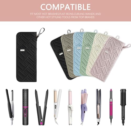 Leudes Hair Tools Travel Bag Case Hot Heat Resistant Mat 2 in 1 Pouch - Image 6