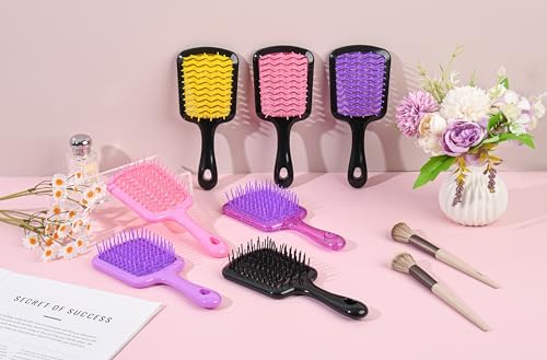 Detangling Brush for All Wet or Dry Hair Types, Pain-Free Brushing Durable, DuoFlex Anti-Static Bristles, Lightweight Handle, Vented Wave UltraFlex Hair Brush(Rose Dark Pink) - Image 6