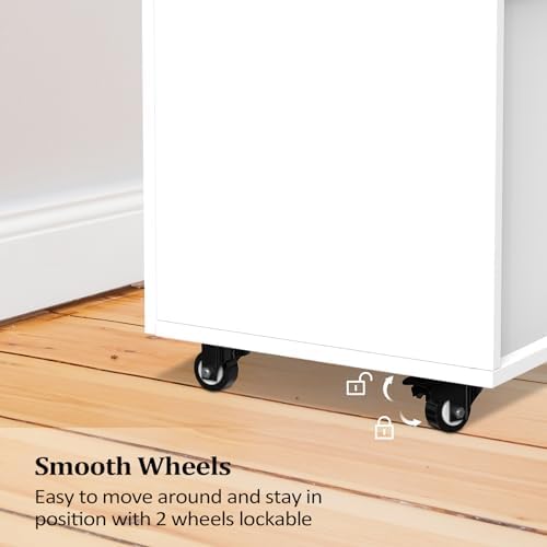 OmySalon Salon Trolley with Wheels, 2 Drawers & 1 Storage Cabinet, Salon Cart for Hair Stylist, Portable Styling Station for Barbershop Beauty Spa, White - Image 7