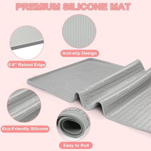 Lorvain 24" x 17" Oversize Silicone Heat Resistant Mat for Hair Tools - Image 5