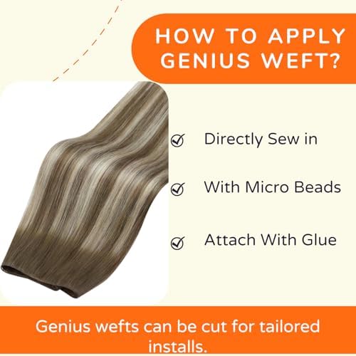 Full Shine Genius Weft Real Human Hair Extensions for Women 20 Inch 120g - Image 4