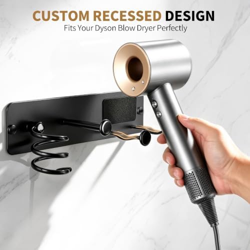 YIGII Hair Dryer Holder Wall Mount, 3-in-1 Organizer for Bathroom - Image 3