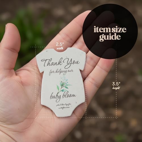 48 Green Onesie-Shaped Gift Wrap Tags with Wildflower Seeds - Image 3