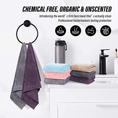 MOONQUEEN 6 Pack Premium Hand Towels - Quick Drying - Microfiber Coral Velvet Highly Absorbent Towels - Multipurpose Use as Hotel, Bathroom, Shower, Spa, Hand Towel 16 x 28 inches (Multicolor) - Image 6