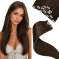 LaaVoo Clip in Hair Extensions Real Human Hair, 5pcs 80g, Soft Straight by LaaVoo