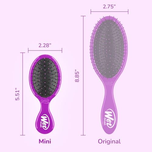 Wet Brush Mini Detangler Hair Brush, Purple, Detangling Travel Hairbrush, Ultra-Soft IntelliFlex Bristles Glide Through Tangles with Ease, Pain-Free, All Hair Types 2 Count (Pack of 12) - Image 4