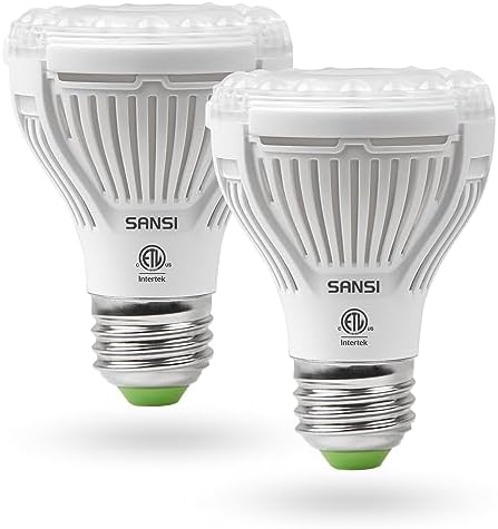 SANSI LED Grow Light Bulbs 2-Pack, 10W Full Spectrum, E26 Base, 4000K by SANSI
