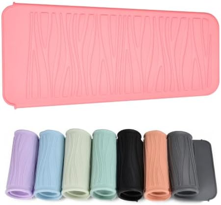 Silicone Heat Resistant Travel Pouch for Hot Hair Styling Tools - Straightener, Crimping Iron, Curling Wand, Flat Iron, and Waving Iron (Light Pink) 1 Pack by EIOKIT