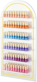 OmySalon 6-Tier Nail Polish Display, Arched Wall Rack,White Shelf Organizer by OmySalon