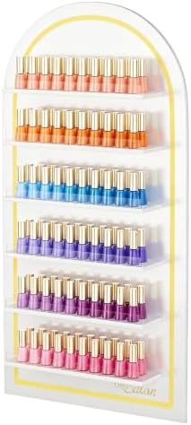 OmySalon 6-Tier Nail Polish Display, Arched Wall Rack,White Shelf Organizer by OmySalon
