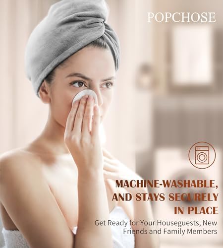 POPCHOSE Microfiber Hair Towel Wrap, 3 Pack Fast Drying Hair Turban - Image 5