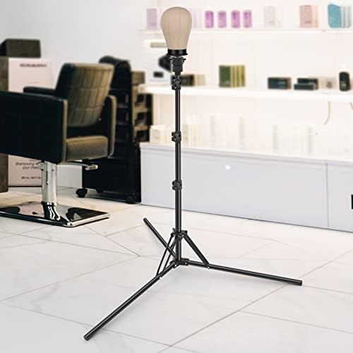 Foldable Mannequin Head Stand, Upgrade Adjustable Wig Stand Tripod, Metal Mannequin Stand for Cosmetology Hairdressing Training - Image 7