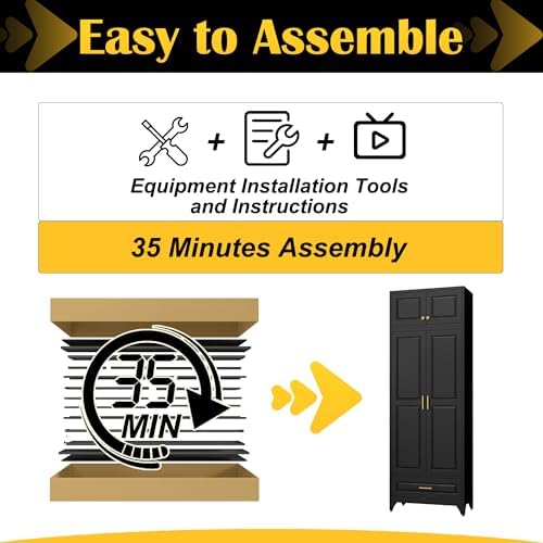 SteeLoong 90" Metal Storage Cabinet with Doors and 3 Adjustable Shelves - Image 7