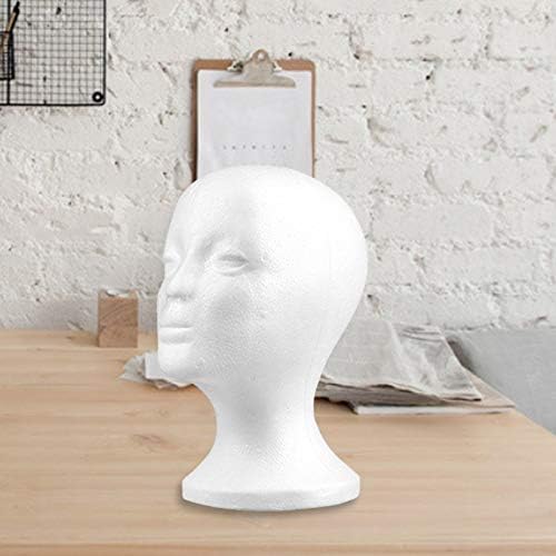Foam Mannequin Head Wig Stand, Styrofoam Mannequin Display Hairpieces Stand Holder Cosmetics Model Head Wig Display for Style, Model, Hair, Hats, Hairpieces, Mask, Salon (Female) - Image 2