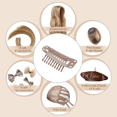 Dreamlover Wig Clips for Hair Extension, 10 Teeth, Brown, 30 Pieces - Image 6