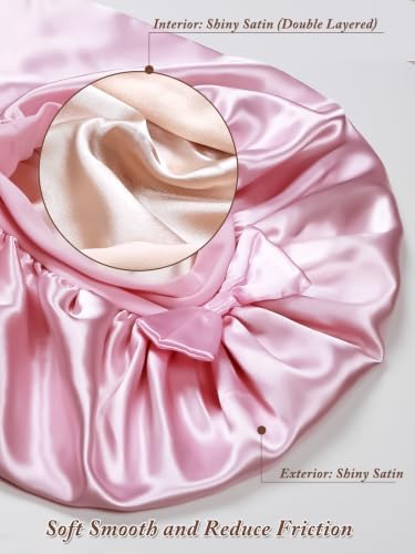 1+2 Satin Pantyhose Bonnet for Braids, Long Hair Bonnet for Women Sleeping - Image 5