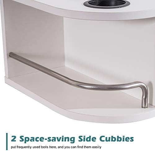 BarberPub Wall Mount Styling Station with Lockable Drawer (White) - Image 7