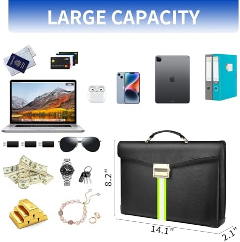 6500°F Fireproof Document Bag with Lock,Upgraded Fireproof/Waterproof Money Bag with Zipper/Reflective Strip,Storage Pouch for A4 Letter Size Document,Cash,Cell Phone,Passport - Image 4