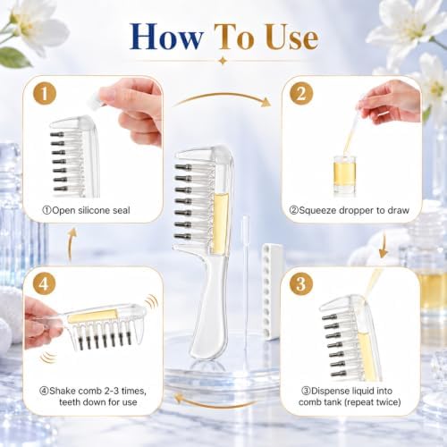 2Pcs Scalp Essential Oil Applicator,Scalp Massaging Brush Applicator,Hair Care Oils,Scalps Oil Applicator for Hair Growth Care,Fast Regrowth & Strengthens Hairs Roots (B) - Image 7