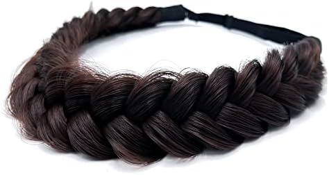 Synthetic Hair Braided Headband Classic Wide Strands Wedding Disorderly Fluffy Braids Wig Band Women Beauty Accessory - Image 4