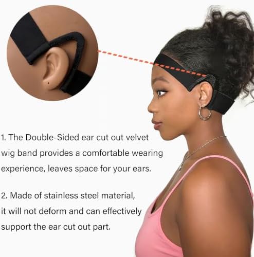 2Pcs Double-Sided C-Shaped Ear Cut Out Wig Melting Band for Lace Front melting, Ear Free Painless adjustable Wig Band for Laying Edges - Image 3