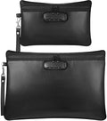 Nezyo 2 Pcs Fireproof Document Bag with Lock, Waterproof Money Pouch,Black by Nezyo