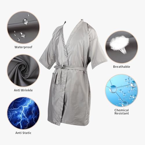 Salon Client Gown Robes Cape Hair Cutting Smock with Adjustable Tie for Hair Cutting Barber Hairstyling - Image 3