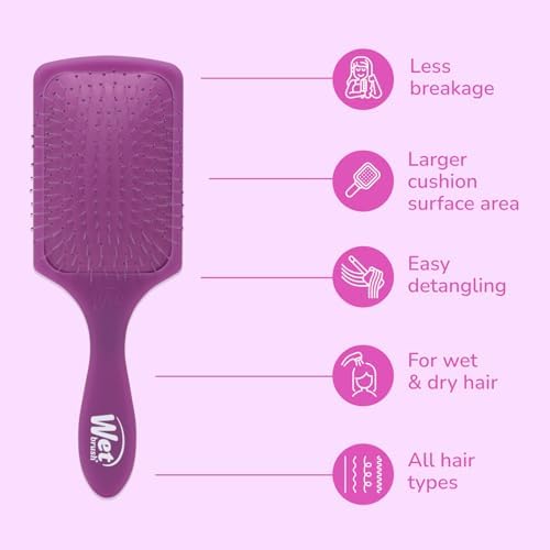 Wet Brush Paddle Detangler Hair Brush, Purple Frost - Ultra-Soft IntelliFlex Detangling Bristles with AquaVent Design - Spread Hair Treatments Evenly - Glides Through Tangles For All Hair Types - Image 4