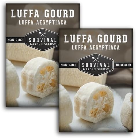 Luffa Gourd Seeds for Planting - Survival Garden Seeds (2 Pack) by SurvivalGardenSeeds
