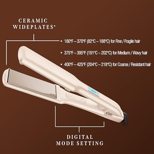 CHI Original Digital Ceramic Hairstyling Iron, 1.5", Vanilla - Image 2