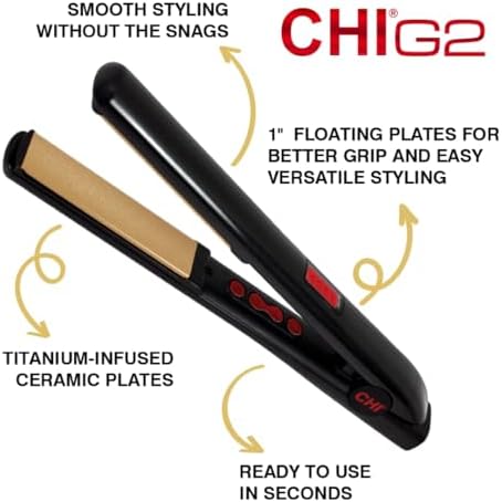 CHI G2 Titanium Infused Ceramic 1" Flat Iron Hair Straightener - Image 2