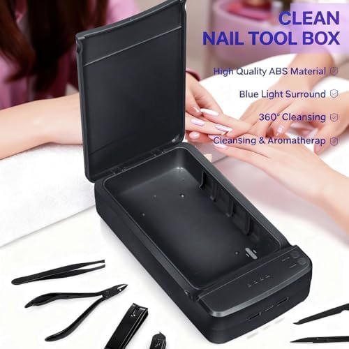 Nail Tool Sterilizer Box, ALLGLAM Portable Sterilizing Box for Nail Manicure Tools, Beauty Tweezers, Tattoo,Mobile Phone Cleaning (Black) - Image 4