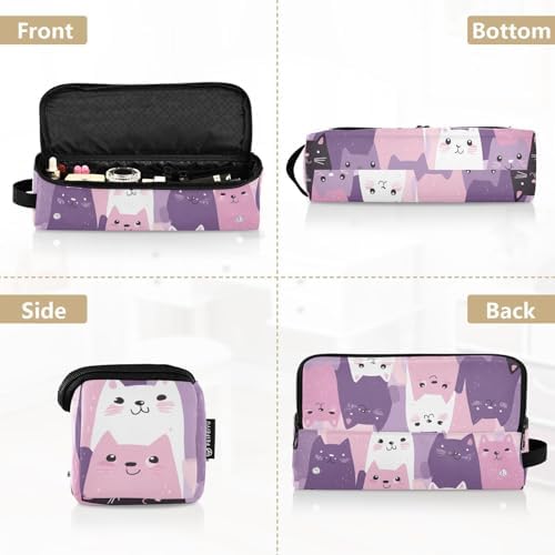 Hair Tools Travel Bag with Heat Resistant Mat Detachable 2-in-1 Curling Iron Travel Case Hot Tools Organizer for Straightener Flat Iron Pink and Purple Cats - Image 5
