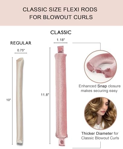 Classic Heatless Curls Overnight Rods - Upgraded Directional Grip Velvet No Heat Hair Curlers to Sleep Hair Rollers Flexible Curling Rods Set for Long Thicker Hair, Full Coverage Larger Silk Scarf - Image 3