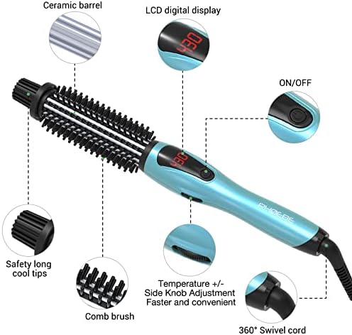 PHOEBE Curling Iron, Dual Voltage Travel 1 Inch Ceramic Tourmaline Ionic Hair Curler Hot Brush, Professional Anti-Scald Instant Heat Up Curling Wands, Heated Styler for Long Hair - Image 5