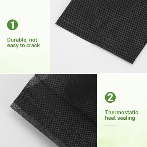 GREANER 100 PCS Nursery Bags, 6.3x5.7 Inch Biodegradable Seed Starter Pots, Plant Grow Bags for Plant, Tree, Flower, Seedling, Vegetables (Black) - Image 4