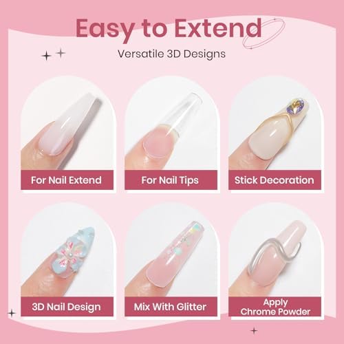 Solid Builder Gel for Nails Clear White 3D Sculpture Nail Art Hard Gel - Image 3