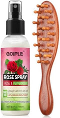 Rose Water for Hair Loc Spray Refreshing for Locs - Rose Water Hair Scalp Moisturizer Hydrating Dreadlock Rosewater & Peppermint Spray - Loc Brush for Dreads Comfortable Massage Wide Tooth Comb (2PCS) by Goiple