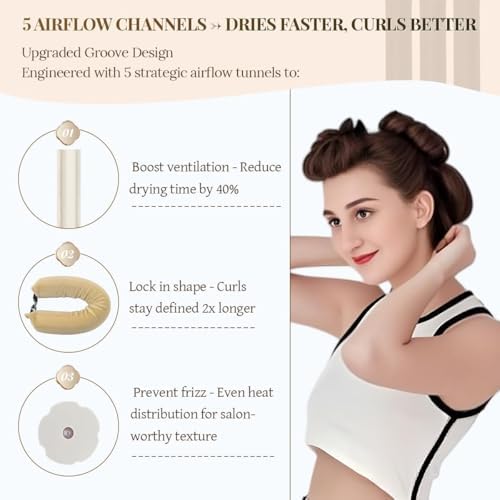 Heatless Hair Curler Heatless Curls Overnight Heatless Blowout with Luxury Cloth Bag Silk Scarf, Curling Rod Headband to Sleep in No Heat Curling with (Gold, 3Rods) - Image 4