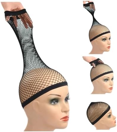 2 Pieces Mesh Wig Caps for Long Hair with Open-end Wig Cap Weaving Wig Cap for Women (Black L) by YANTAISIYU
