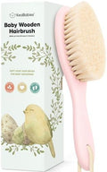Wooden Baby Hair Brush for Toddler, Infant Cradle Cap (Blush, Regular) by KeaBabies