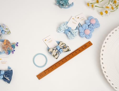 10 pairs Hair Ties With Bows 1.2 Inch Small, Ponytail Holders Pigtails Elastic Bands Hair Accessories For [Toddler] Kids [Baby] [Girl]s (Set-D) - Image 2