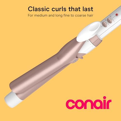 Conair Curling Iron, Double Ceramic, 1" Barrel, White/Rose Gold - Image 2