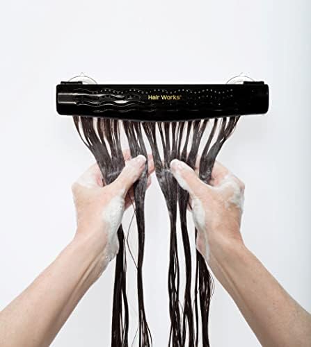 Hair Works 4-in-1 Hair Extension Style Caddy - The Original Hair Extension Holder Designed To Securely Hold Your Extensions While You Wash, Style, Pack and Store Them (Black) - Image 5