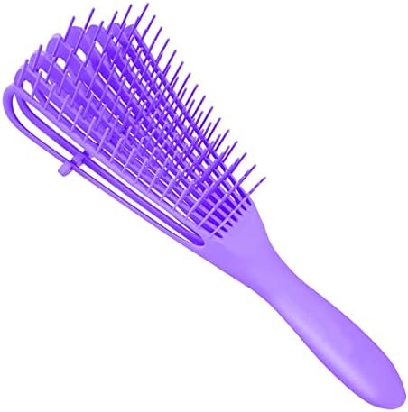 Detangling Brush for Afro America/African Hair Textured 3a to 4c Kinky Wavy/Curly/Coily/Wet/Dry/Oil/Thick/Long, Knots Detangler Scalp Massage Comb Hair Detangler for Women (1 pc, Purple) by Unknown