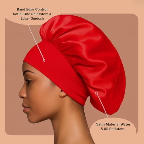 Satin Bonnet – Sleep Bonnet for Women and Men Curly Hair, Braids, and Natural Hairstyles (1pck) - Image 4